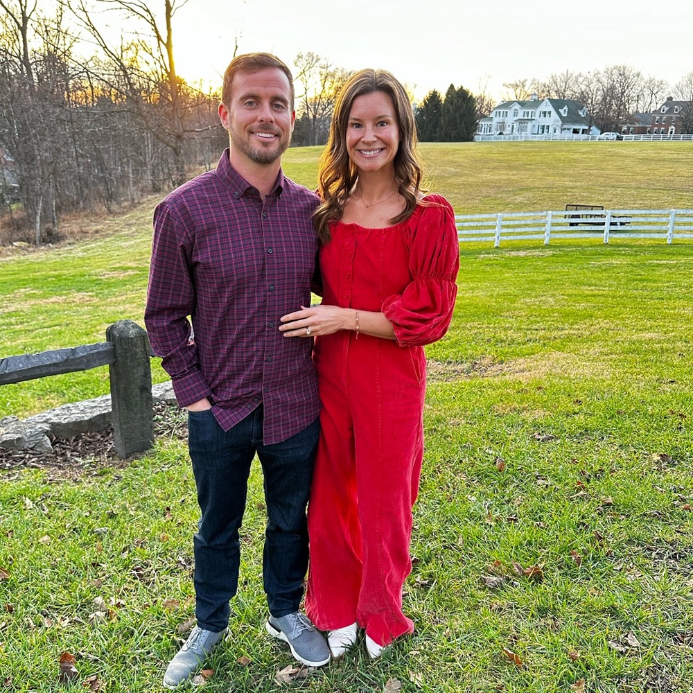 Red jumpsuit - perfect for Holiday parties! Only worn once.